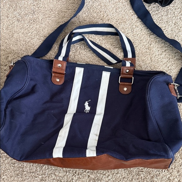 Polo by Ralph Lauren Navy and Brown Duffel Bag - Picture 1 of 4